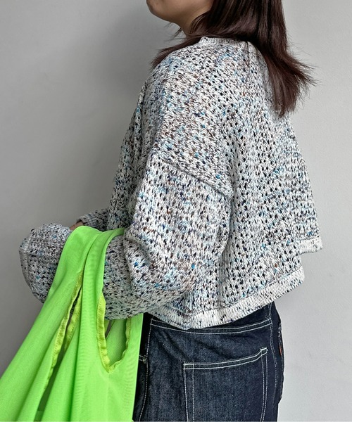 CPCM（シーピーシーエム）の「メランジリボンメッシュカーディガン（カーディガン/ボレロ・レディース・オレンジ/サックスブルー/ブルー/オフホワイト・FREE）」の16枚目の写真