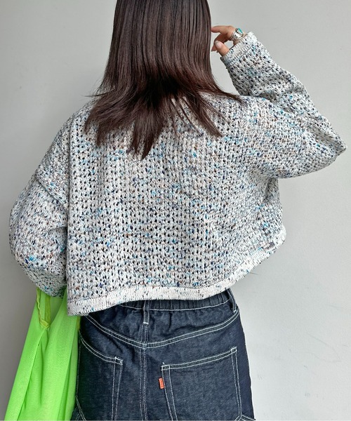 CPCM（シーピーシーエム）の「メランジリボンメッシュカーディガン（カーディガン/ボレロ・レディース・オレンジ/サックスブルー/ブルー/オフホワイト・FREE）」の17枚目の写真