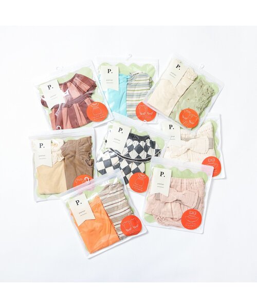 p.premier(ピードットプルミエ)の「【2Pセット】パフスリーブよく伸びるボディースーツ(パッケージ)(ロンパース・キッズ・クリーム/オフホワイト・60/70/80)」の11枚目の写真