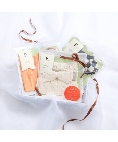 p.premier(ピードットプルミエ)の「【2Pセット】パフスリーブよく伸びるボディースーツ(パッケージ)(ロンパース・キッズ・クリーム/オフホワイト・60/70/80)」の12枚目の写真