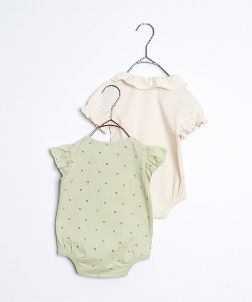p.premier(ピードットプルミエ)の「【2Pセット】パフスリーブよく伸びるボディースーツ(パッケージ)(ロンパース・キッズ・クリーム/オフホワイト・60/70/80)」の18枚目の写真