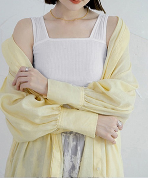 Miniministore（ミニミニストア）の「ブラ紐隠しインナー リブタンクトップ無地（タンクトップ・レディース・ピンクベージュ/ブラック/ホワイト/ダークグレー/ブルーグレー/サンドベージュ・FREE）」の18枚目の写真