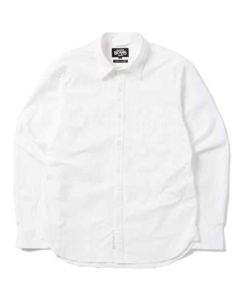 BEAMS（ビームス）の「BEAMS / ストレッチ オックス ミニ襟 シャツ:（シャツ/ブラウス・メンズ・ホワイト/ブルー・SMALL/X-LARGE/MEDIUM/LARGE）」の4枚目の写真