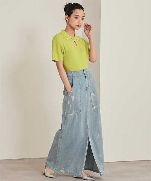 miette(ミエット)の「涙開きポロトップス(ポロシャツ・レディース・ライトブルー/ブラック/グリーン系その他・FREE)」の19枚目の写真