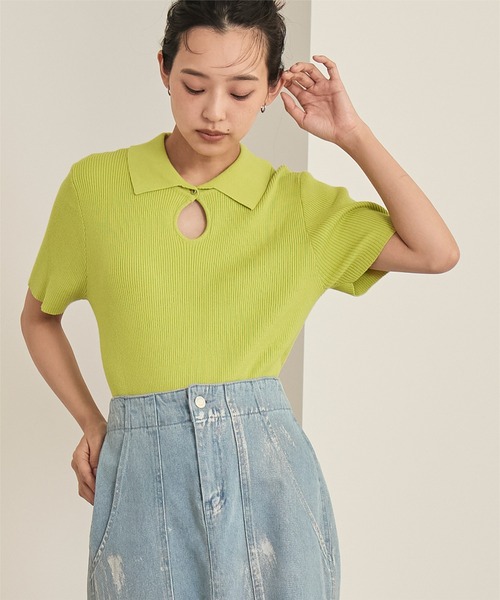 miette(ミエット)の「涙開きポロトップス(ポロシャツ・レディース・ライトブルー/ブラック/グリーン系その他・FREE)」の16枚目の写真