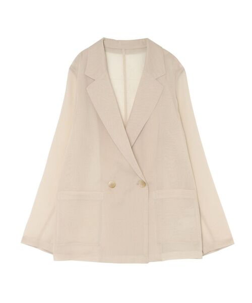 LAGUNAMOON（ラグナムーン）の「2WAYスリーブシアージャケット（テーラードジャケット・レディース・アイボリー/ブラウン・FREE）」の3枚目の写真