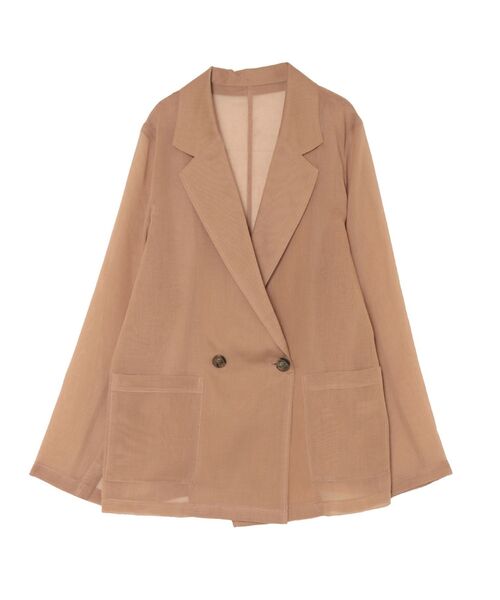 LAGUNAMOON（ラグナムーン）の「2WAYスリーブシアージャケット（テーラードジャケット・レディース・アイボリー/ブラウン・FREE）」の18枚目の写真