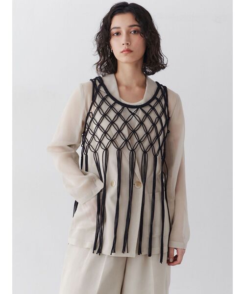 LAGUNAMOON（ラグナムーン）の「2WAYスリーブシアージャケット（テーラードジャケット・レディース・アイボリー/ブラウン・FREE）」の21枚目の写真