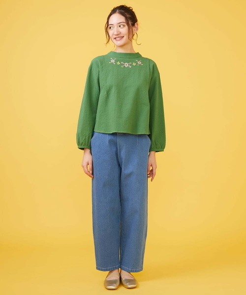 Jocomomola(ホコモモラ)の「シンチバック デニムパンツ(デニムパンツ・レディース・ネイビー/ダークインディゴブルー・40/42)」の9枚目の写真