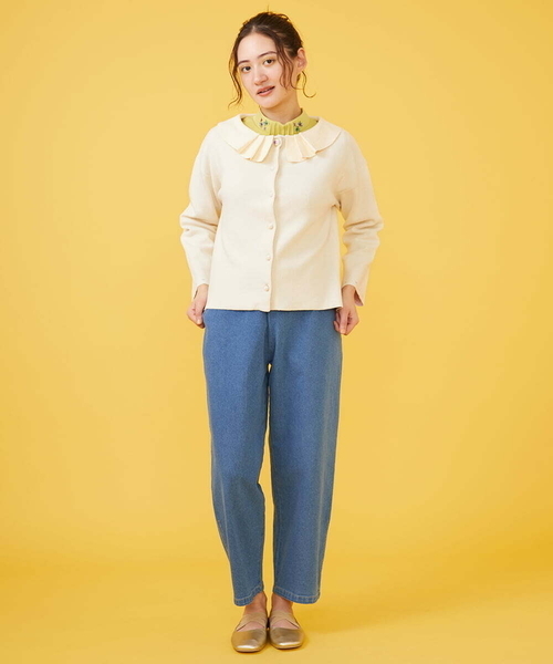 Jocomomola(ホコモモラ)の「シンチバック デニムパンツ(デニムパンツ・レディース・ネイビー/ダークインディゴブルー・40/42)」の11枚目の写真