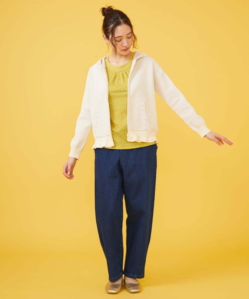 Jocomomola(ホコモモラ)の「シンチバック デニムパンツ(デニムパンツ・レディース・ネイビー/ダークインディゴブルー・40/42)」の18枚目の写真