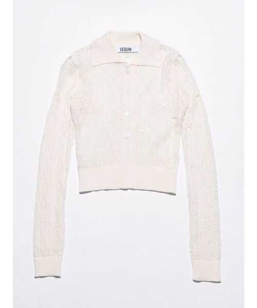 セール】【VEQUM】OPEN WORK KNIT SHIRT（ニット/セーター