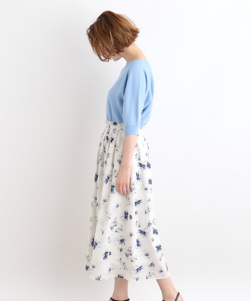 grove(グローブ)の「◆ドルマン5分袖ドッキングワンピース(ワンピース・レディース・ブラック系/ネイビー系1/ホワイト系3/ブルー系6・02/03/01/04/05)」の22枚目の写真