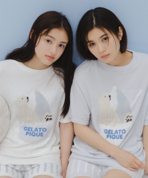 ジェラートピケ　COOL しろくまアイスジャガードプルオーバー　bear gelato pique - 【COOL】しろくまアイスジャガードプルオーバー