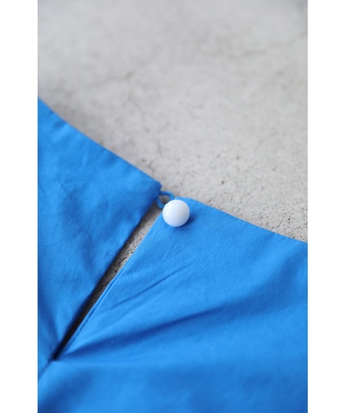 アシンメトリーギャザーのブルーロングワンピース（ワンピース）｜CAWAII（カワイイ）