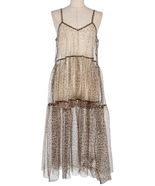 coca(coca)(コカ)の「チュールティアードキャミチュニック(チュニック・レディース・レオパード/ブラック・ONE SIZE)」の15枚目の写真