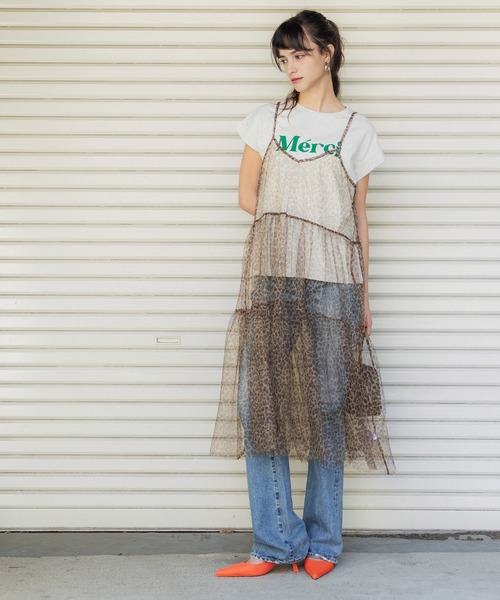 coca(coca)(コカ)の「チュールティアードキャミチュニック(チュニック・レディース・レオパード/ブラック・ONE SIZE)」の8枚目の写真