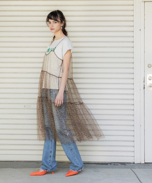 coca(coca)(コカ)の「チュールティアードキャミチュニック(チュニック・レディース・レオパード/ブラック・ONE SIZE)」の10枚目の写真