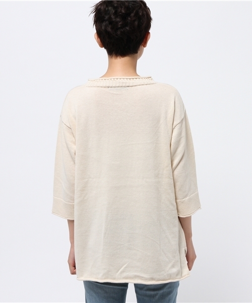 Kastane（カスタネ）の「衿ロールロングニット（ニット/セーター・レディース・チャコールグレー/アイボリー/グリーン/レッド・FREE）」の8枚目の写真