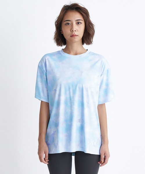 ROXY（ロキシー）の「RIDE ON TIE DYE/ロキシー水陸両用速乾UVカット冷感Tシャツ（Tシャツ/カットソー・レディース・パープル/ミント/レッド・SMALL/LARGE/MEDIUM）」の6枚目の写真