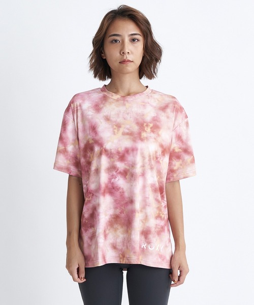 ROXY（ロキシー）の「RIDE ON TIE DYE/ロキシー水陸両用速乾UVカット冷感Tシャツ（Tシャツ/カットソー・レディース・パープル/ミント/レッド・SMALL/LARGE/MEDIUM）」の5枚目の写真