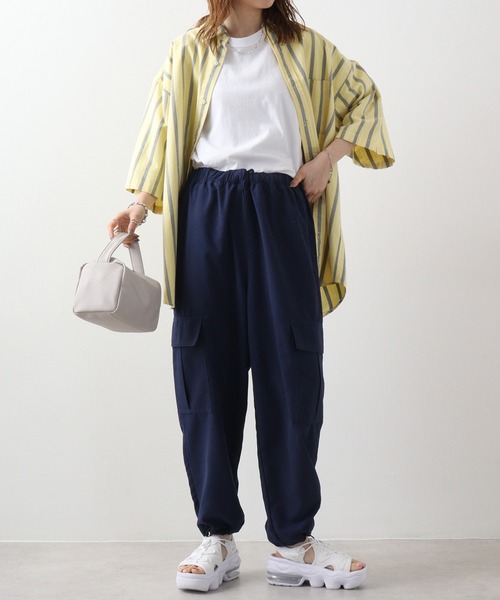 FUNALIVE(ファンアライブ)の「Peach skin cargo balloon pants / ピーチスキン カーゴバルーンパンツ unisex(カーゴパンツ・メンズ・ブラック/パープル/ネイビー/グレー・M/L/XL)」の18枚目の写真