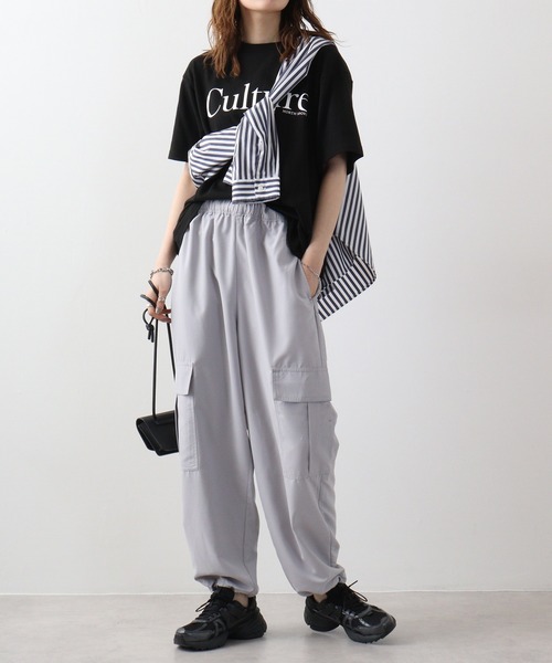 FUNALIVE(ファンアライブ)の「Peach skin cargo balloon pants / ピーチスキン カーゴバルーンパンツ unisex(カーゴパンツ・メンズ・ブラック/パープル/ネイビー/グレー・M/L/XL)」の10枚目の写真