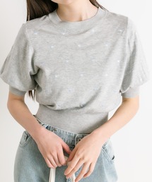 OLIVE des OLIVE | ハート刺繍半袖ニット 1041050260(ニット/セーター)