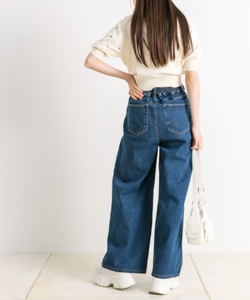 OLIVE des OLIVE（オリーブデオリーブ）の「ハート刺繍半袖ニット　1041050260（ニット/セーター・レディース・オフホワイト/グレー/ブラック・FREE）」の8枚目の写真
