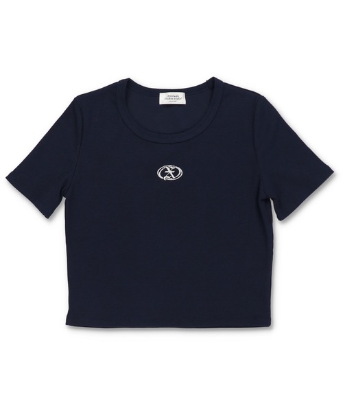 SPINNS（スピンズ）の「5色展開 ワンポイント刺繍 半袖ショートカットソー（Tシャツ/カットソー・レディース・ネイビー/ピンク/ホワイト/杢グレー/ブラック・ONESIZE）」の17枚目の写真