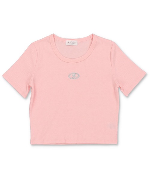 SPINNS（スピンズ）の「5色展開 ワンポイント刺繍 半袖ショートカットソー（Tシャツ/カットソー・レディース・ネイビー/ピンク/ホワイト/杢グレー/ブラック・ONESIZE）」の18枚目の写真