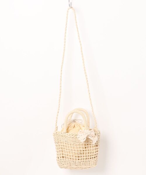 Mignonjour(ミニョンジュール)の「Mignonjour/かごショルダーバッグ M2325(ショルダーバッグ・レディース・ホワイト/ブラウン・FREE)」の7枚目の写真