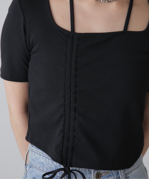 FREE'S MART（フリーズマート）の「◆ホルターネックドロストカットソー（Tシャツ/カットソー・レディース・ブルー/ブラック/ホワイト・FREE）」の15枚目の写真