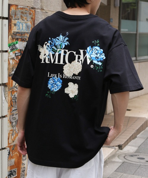 tシャツ 「UNISEX」ROMANTIC CROWN／バックポイントフラワーT レディース メンズ ROMANTIC CROWN tシャツ 「UNISEX」ROMANTIC CROWN／バック