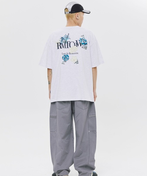 ROMANTIC CROWN（ロマンティッククラウン）の「【UNISEX】ROMANTIC CROWN／バックポイントフラワーT（Tシャツ/カットソー・レディース・ブラック/ライトグレー・LARGE/MEDIUM）」の14枚目の写真