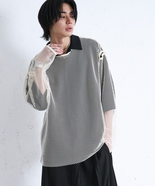 新色追加】2wayカットアウトメッシュPO（Tシャツ/カットソー