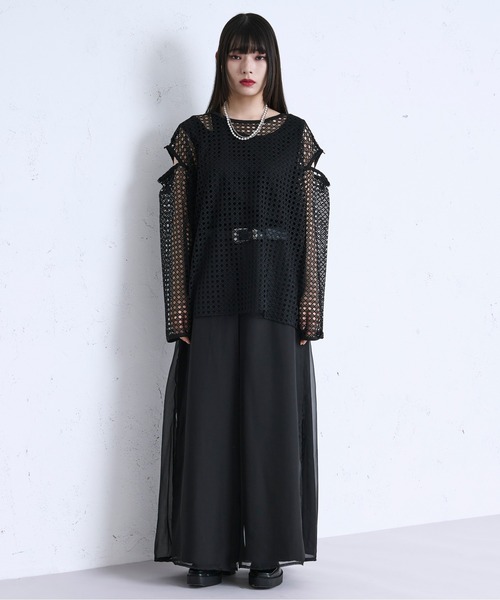 Ellno Loset（エルノロゼット）の「2wayカットアウトメッシュPO（Tシャツ/カットソー・メンズ・ライトグレー/ネイビー/ブラック/ブルー/アイボリー・SMALL/MEDIUM/LARGE）」の16枚目の写真