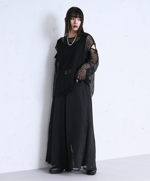 Ellno Loset（エルノロゼット）の「2wayカットアウトメッシュPO（Tシャツ/カットソー・メンズ・ライトグレー/ネイビー/ブラック/ブルー/アイボリー・SMALL/MEDIUM/LARGE）」の17枚目の写真