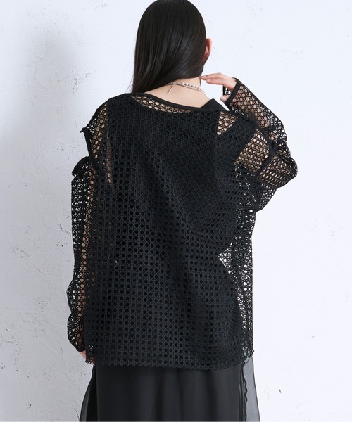 Ellno Loset（エルノロゼット）の「2wayカットアウトメッシュPO（Tシャツ/カットソー・メンズ・ライトグレー/ネイビー/ブラック/ブルー/アイボリー・SMALL/MEDIUM/LARGE）」の12枚目の写真