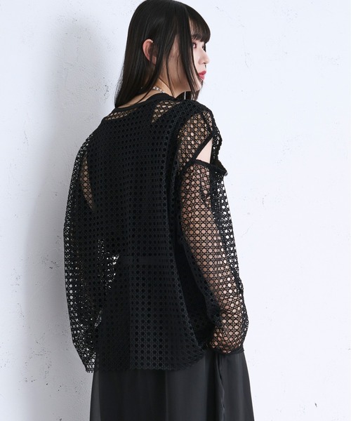 Ellno Loset（エルノロゼット）の「2wayカットアウトメッシュPO（Tシャツ/カットソー・メンズ・ライトグレー/ネイビー/ブラック/ブルー/アイボリー・SMALL/MEDIUM/LARGE）」の13枚目の写真