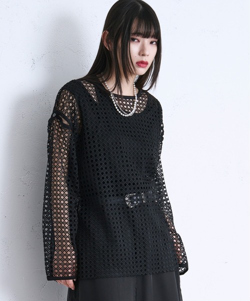 Ellno Loset（エルノロゼット）の「2wayカットアウトメッシュPO（Tシャツ/カットソー・メンズ・ライトグレー/ネイビー/ブラック/ブルー/アイボリー・SMALL/MEDIUM/LARGE）」の9枚目の写真