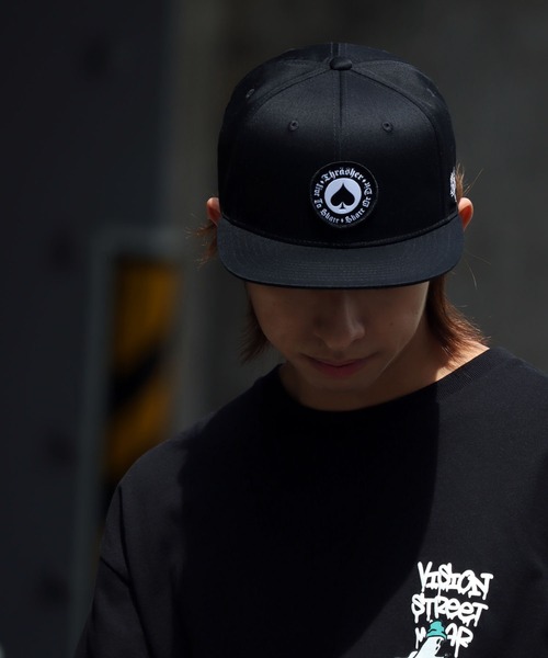 THRASHER（スラッシャー）の「【THRASHER/スラッシャー】フラットバイザー ワッペン刺繍 TCツイル ベースボールキャップ（キャップ・メンズ・ブラック・FREE）」の15枚目の写真