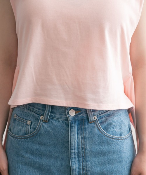 KBF（ケイビーエフ）の「ウエストノットノースリーブトップス（Tシャツ/カットソー・レディース・イエロー/ピンク/ネイビー・ONE）」の21枚目の写真