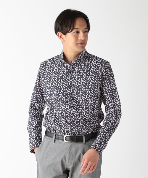 CROWDED CLOSET（クラウデッドクローゼット）の「コットンフラワープリントストレッチシャツ（シャツ/ブラウス・メンズ・レッド/ブルー・03/02/01/04）」の2枚目の写真