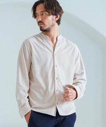 ms5726-Brushed Calze Band Collar Skipper Shirt シャツ