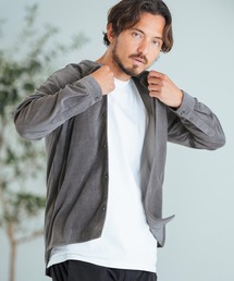 ms5726-Brushed Calze Band Collar Skipper Shirt シャツ