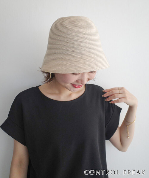 SLOBE IENA(スローブイエナ)の「CONTROL FREAK ウオッシャブルブレード゛ベルハット 234-121702(ハット・レディース・ブラック/アイボリー・FREE)」の2枚目の写真