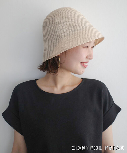 SLOBE IENA(スローブイエナ)の「CONTROL FREAK ウオッシャブルブレード゛ベルハット 234-121702(ハット・レディース・ブラック/アイボリー・FREE)」の11枚目の写真