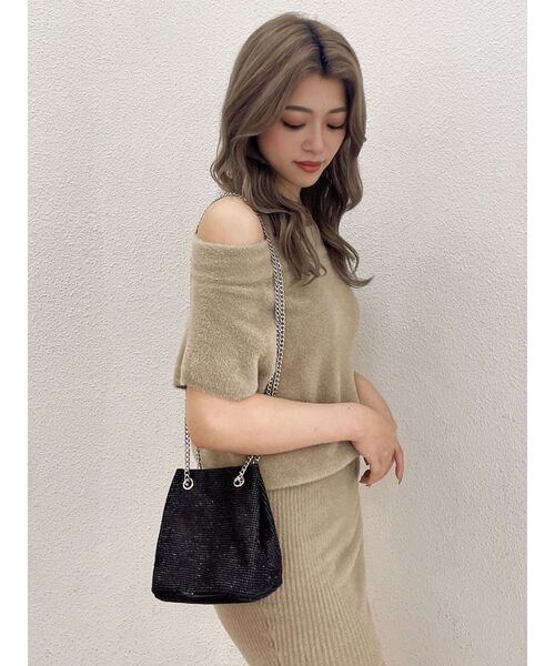 GYDA（ジェイダ）の「glitterショルダーバッグ（ショルダーバッグ・レディース・シルバー/ブラック・FREE）」の3枚目の写真