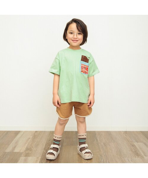 BREEZE（ブリーズ）の「【セットアップ可】おやつポケットTシャツ（Tシャツ/カットソー・キッズ・パープル/イエロー/ミント・80/90/110/120/130/140/100）」の4枚目の写真